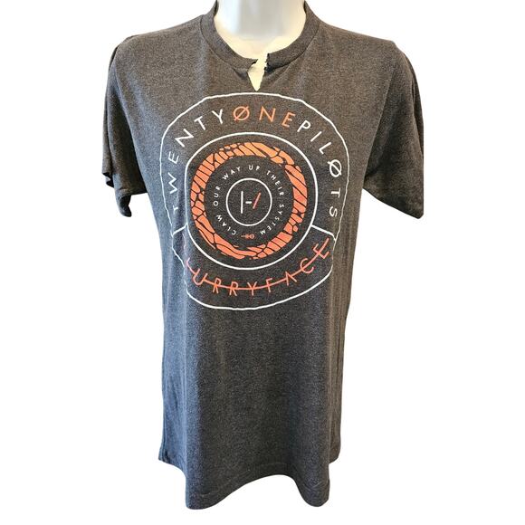 Twenty One Pilots Blurry Face 2015 Tour T-Shirt modified womens S split neck - Picture 1 of 7